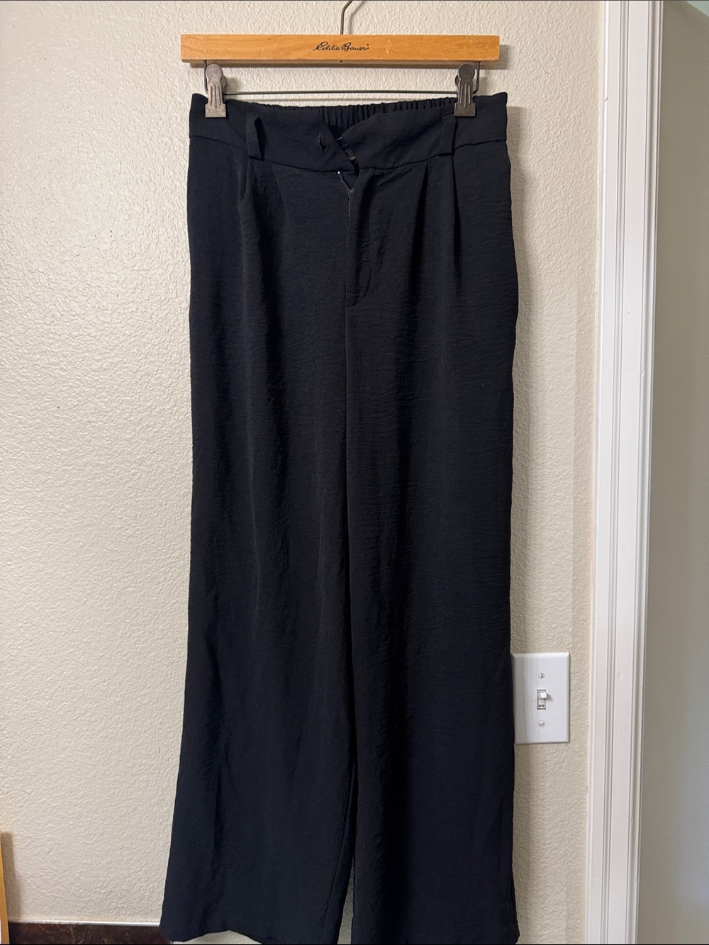 Tulle Black Wide Leg Pants